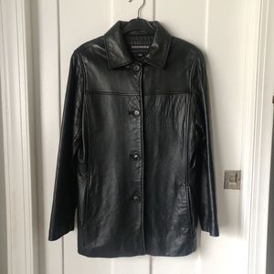 Women's Dockers 100% Lamb Leather Black Jacket Coat Size Small